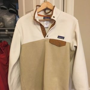 White and tan fleece Patagonia